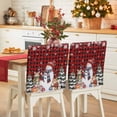 thumbnail image 1 of Christmas Snowman Chair Covers Set of 1 Squirrel Cat Winter Tree Snowflake Plaid Chair Back Covers Stretch Removable Washable Slipcovers Protector for Dining Room Kitchen Party Decor, 1 of 5