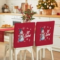 thumbnail image 1 of Christmas Snowman Chair Covers Set of 4 Scarf Snow Snowflakes Chair Back Covers Stretch Removable Washable Slipcovers Protector for Dining Room Kitchen Party Decor, 1 of 5