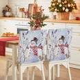 thumbnail image 1 of Christmas Snowman Chair Covers Set of 4 Winter Forster Squirrels Xmas Bird Snowfall Chair Back Covers Stretch Removable Washable Slipcovers Protector for Dining Room Kitchen Party Decor, 1 of 5