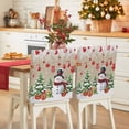 thumbnail image 1 of Christmas Snowman Chair Covers Set of 4 Xmas Tree Socks Ball Red Linen Winter Chair Back Covers Stretch Removable Washable Slipcovers Protector for Dining Room Kitchen Party Decor, 1 of 5