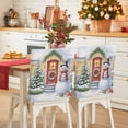 thumbnail image 1 of Christmas Snowman Chair Covers Set of 6 Winter Xmas House Pine Tree Snow Scene Chair Back Covers Stretch Removable Washable Slipcovers Protector for Dining Room Kitchen Party Decor, 1 of 5