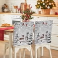 thumbnail image 1 of Christmas Snowman Chair Covers Set of 6 Xmas Tree Snowflake Bird Winter Gray Chair Back Covers Stretch Removable Washable Slipcovers Protector for Dining Room Kitchen Party Decor, 1 of 5