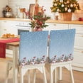 thumbnail image 1 of Christmas Snowman Chair Covers Set of 8 Snowflake Squirrel Cat Xmas Tree Blue Chair Back Covers Stretch Removable Washable Slipcovers Protector for Dining Room Kitchen Party Decor, 1 of 5
