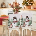 thumbnail image 1 of Christmas Snowman Chair Covers Set of 8 Winter Christmas Tree Cardinal Grey Chair Back Covers Stretch Removable Washable Slipcovers Protector for Dining Room Kitchen Party Decor, 1 of 5