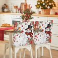 thumbnail image 1 of Christmas Snowman Chair Covers Set of 8 Xmas Poinsettia Birds Balls Snowflake Chair Back Covers Stretch Removable Washable Slipcovers Protector for Dining Room Kitchen Party Decor, 1 of 5