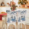 thumbnail image 1 of Christmas Snowman Chair Covers Set of 8 Xmas Tree Branches Balls Deer Rustic Chair Back Covers Stretch Removable Washable Slipcovers Protector for Dining Room Kitchen Party Decor, 1 of 5