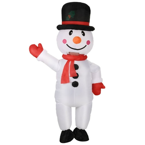 Inflatable Christmas Snowman Costume for Adult Funny Blow up Costume Christmas Holiday Cosplay Party