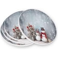 thumbnail image 1 of Christmas Snowman Coasters Absorbent Moisture Non-Slip Drink Coaster Ceramic Stone with Cork Base Desktop Protection, 4PCS, 1 of 6