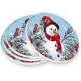 thumbnail image 1 of Christmas Snowman Coasters Absorbent Moisture Non-Slip Drink Coaster Ceramic Stone with Cork Base Desktop Protection, 4PCS, 1 of 6