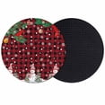 thumbnail image 1 of Christmas Snowman Coasters Set of 2, Absorbent Coasters for Drinks, Buffalo Plaid Xmas Tree Branch Snowflakes Coaster for Desk Coffee Table Protection, Home Decor House Warming Gifts 4", 1 of 8