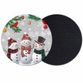 thumbnail image 1 of Christmas Snowman Coasters Set of 2, Absorbent Coasters for Drinks, Grey Xmas Pine Branches Snowflakes Red Birds Coaster for Desk Coffee Table Protection, Home Decor House Warming Gifts 4", 1 of 8
