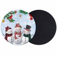 thumbnail image 1 of Christmas Snowman Coasters Set of 2, Absorbent Coasters for Drinks, Sky Blue Xmas Pine Branch Snowflake Red Bird Coaster for Desk Coffee Table Protection, Home Decor House Warming Gifts 4", 1 of 8