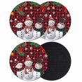 thumbnail image 1 of Christmas Snowman Coasters Set of 4, Absorbent Coasters for Drinks, Buffalo Plaid Xmas Pine Branch Snowflake Coaster for Desk Coffee Table Protection, Home Decor House Warming Gifts 4", 1 of 8