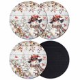thumbnail image 1 of Christmas Snowman Coasters Set of 4, Absorbent Coasters for Drinks, Xmas Tree Snowflake Eucalyptus Wooden Coaster for Desk Coffee Table Protection, Home Decor House Warming Gifts 4", 1 of 8