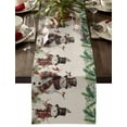 thumbnail image 1 of Christmas Snowman Cotton Linen Table Runner for Dining Kitchen, Xmas Winter Pine Fruits on Linen Wedding Outdoor Party Tablerunners Decoration, Dresser Scarf Coffee Tablecloth Runners 13x72 Inches, 1 of 9