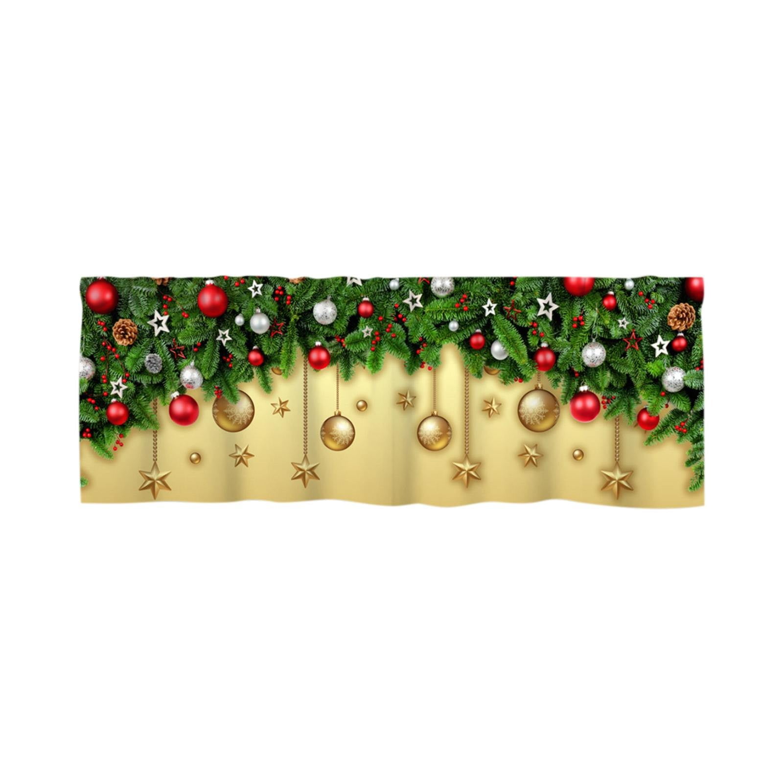 Christmas Snowman Curtain Kitchen Rod Pocket White Snowflake Window