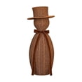 thumbnail image 1 of Christmas Snowman Decor - 15in Hand Woven Style Rattan Snowman Figurine with Santa Hat & Chocolate Velvet Scarf, Farmhouse Snowman Statue for Front Door Porch Mantel Shelf Entryway Winter Home Decor, 1 of 7