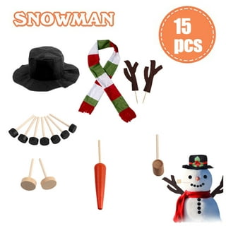 Herrnalise 13Pcs Snowman Kit,Winter Outdoor Fun Toys for Kids Snowman  Decorating Kit Includes Hat Scarf Nose Pipe Eyes Mouth and Buttons  Christmas Holiday Decoration Gift 