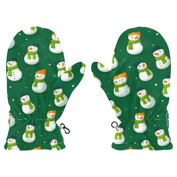 Christmas Snowman Design Cold Weather Mittens Cozy Gloves with Adjustable Fit Perfect for Outdoor Fun