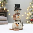 thumbnail image 1 of Christmas Snowman Desktop Doll | Cloth Holiday Tabletop Decoration | Festive Home Ornament | Multicolor Christmas Pattern | 27x15x15cm | 1 Piece | Winter Decor, 1 of 6