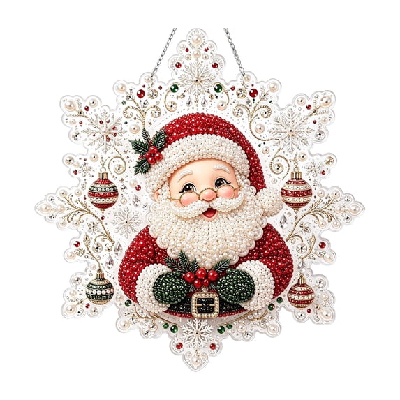 Christmas Snowman Diamond Painting Art Kits For Adults,Special Shaped Hanging Crystal Rhinestone Acrylic Gem Art Pendant Ornaments Kit For Home Decor And Gift(7.87In)