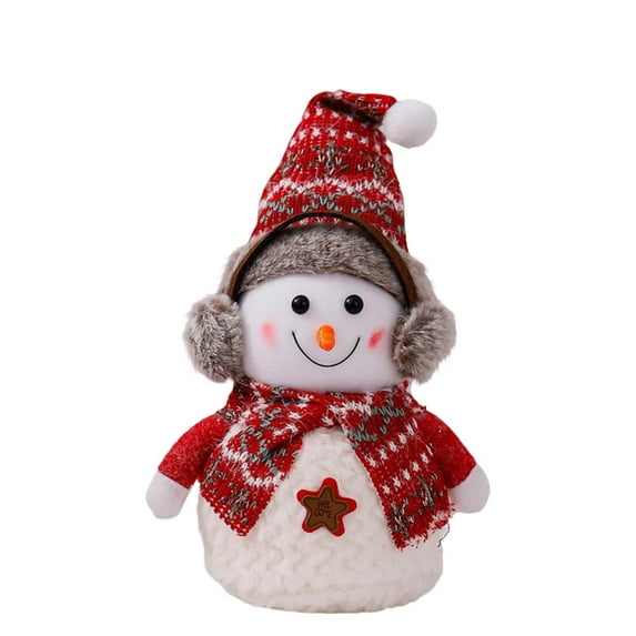 Christmas Snowman Doll, Cute Small Plush Snowman Ornament with Scarf for Holiday Decor, Stocking Stuffers & Kids Gifts, Soft Christmas Decoration Figurine,Set of 3
