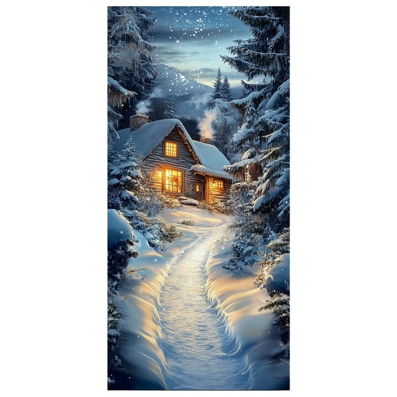 Christmas Snowman Door Cover Decorative Tapestry Holiday Party Door Curtain Tapestry Door Cover Christmas Party Decoration