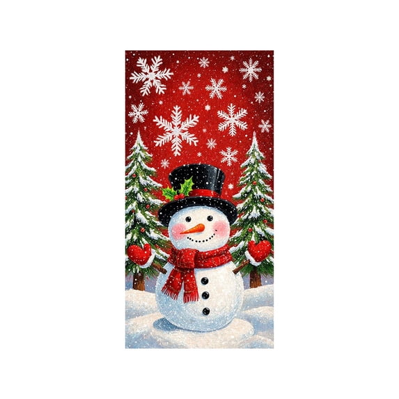 Christmas Season Door Cover with Traditional Santa Claus for Holiday Party Decorations and Festive Entrance Display