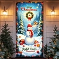 thumbnail image 1 of Christmas Snowman Door Cover Polyester Festive Holiday Banner, 71 x 35 Inch, Indoor Outdoor Party Decorations for Home, Garden, Courtyard, Entrance, 1 of 6