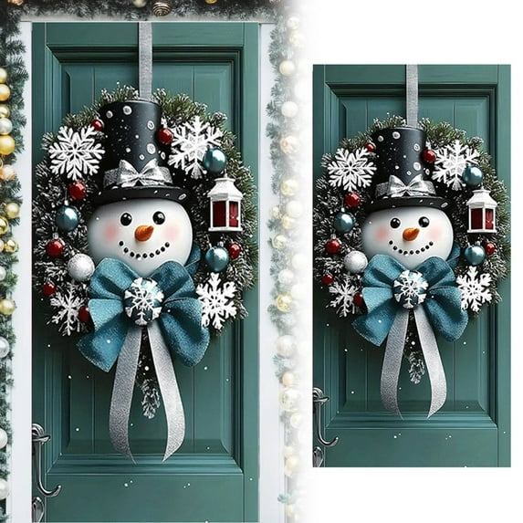 Christmas Snowman Door Decoration, Hanging Ornament for Indoor & Outdoor Holiday Décor