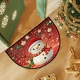 thumbnail image 1 of Christmas Snowman Doormat with Festive Lights & Gifts, Half Round Welcome Mat for Front Door Holiday Decor, Non-Slip Indoor Outdoor Entryway Rug A, 1 of 6