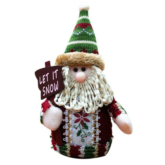 Christmas Snowman Elk Santa Claus Decor Christmas Figurines Decorations Indoor Glowing Snowman Indoor Festive Fiber Optic Decorations