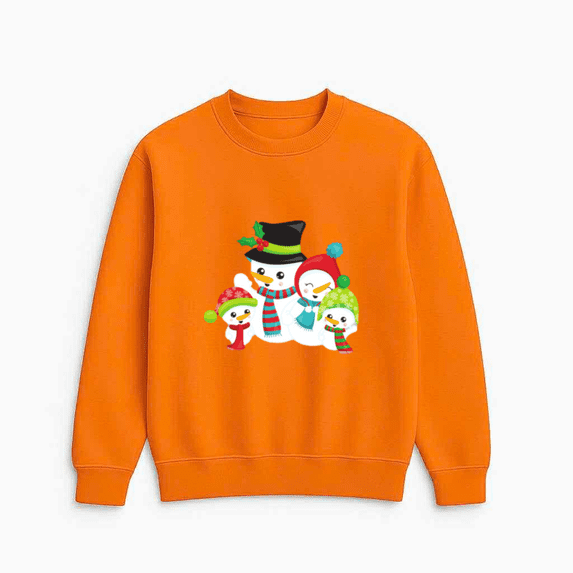 Christmas Snowman Family Carrot Nose Holiday Festive Winter Cartoon Sweatshirt, up to size 5XL