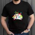 thumbnail image 1 of Christmas Snowman Family Carrot Nose Holiday Festive Winter Cartoon Unisex T-Shirt, up to size 5XL, 1 of 2