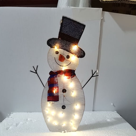 Christmas Snowman Family Yard Decoration, Lighted Outdoor Scene with Multicolor Lights for Garden and Patio, Festive Acrylic Decor for Holidays