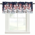 thumbnail image 1 of Christmas Snowman Farmhouse Short Window Curtain Valances, Winter Xmas Snowflakes Cardinal Blue Rod Pocket Kitchen Valances for Living Room Bedroom Bathroom Cafe 54" x 18", 1 of 8