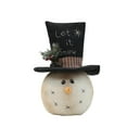 thumbnail image 1 of Christmas Snowman Figure Decoration - 10.63 Inch Tall Plush Snowman Doll, Stuffed Holiday Greeter Figurine, Farmhouse Xmas Centerpiece for Home, Mantel & Table Decor, 1 of 2
