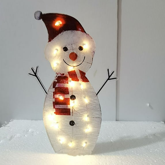 Christmas Snowman Figure, Light-Up Design for Home Decor, Holiday Christmas Decorations for Indoor Use