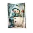 thumbnail image 1 of Christmas Snowman Flannel Blanket – 30x40inch Soft Throw Blanket with Merry Christmas Print for Sofa, Bed, Travel & Holiday Gift Decor, 1 of 5