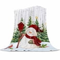 thumbnail image 1 of Christmas Snowman Flannel Blanket for Bed,Travel and Camping, Xmas Tree Forest Snowflake Winter Snowing Super Soft Cozy Blanket for All Seasons 40" x 60", 1 of 6