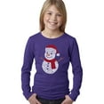 thumbnail image 1 of Christmas Snowman - Girl's Word Art Long Sleeve T-Shirt, 1 of 2
