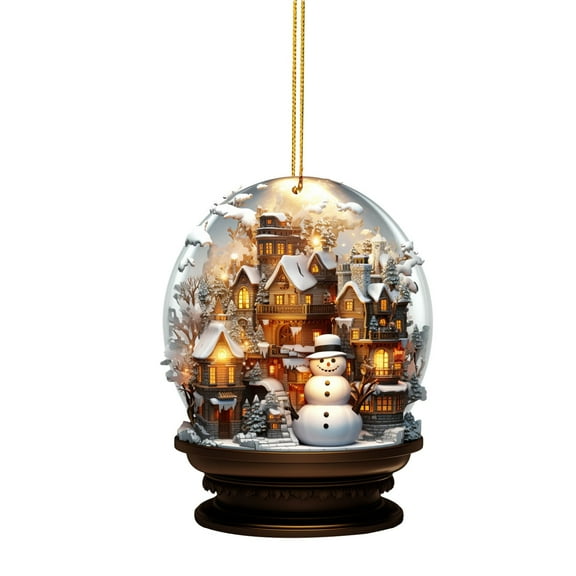Christmas Snowman Globe Ornament Hanging, Lighted Angel Snow Globe Decorations, Unique Style Snow Decoration