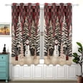 thumbnail image 1 of Christmas Snowman Grids Curtains Black Out Curtains for Sliding Glass Doors Bedroom Living Room Bathroom 2 Panels Set, 1 of 5