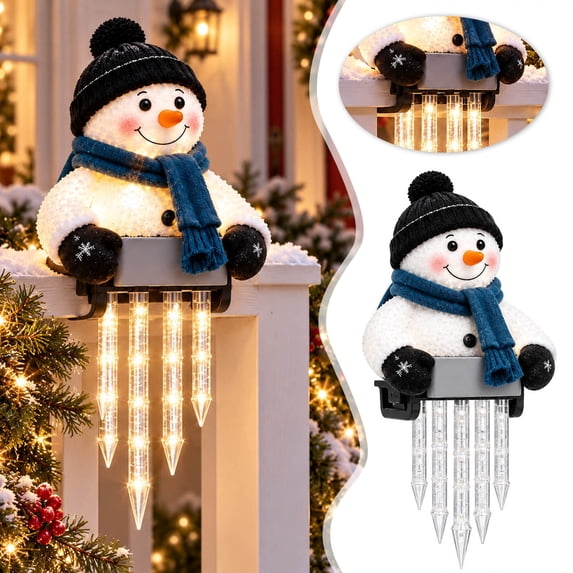 Christmas Snowman Icicle Light, Winter Glow Hanging Decoration with ...