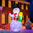 thumbnail image 1 of Christmas Snowman Inflatable Model, Inflatable Yard Decorations, Vibrant Effect, Built-in LED Lights, Easy to Set up Holiday Decoration for Families, Courtyards, Gardens, Lawns, Christmas Holidays, 1 of 8