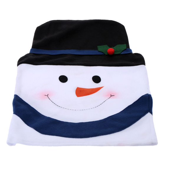 Christmas Snowman Kitchen Chair Covers Family Chair Covers Set black