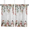 thumbnail image 1 of Christmas Snowman Kitchen Curtain 2 Panels Curtains 54 Inch Length, Xmas Snowflake Berry Botanical Curtains Rod Pocket Curtains Window Drapes Treatment Window Cafe Curtains, 1 of 5