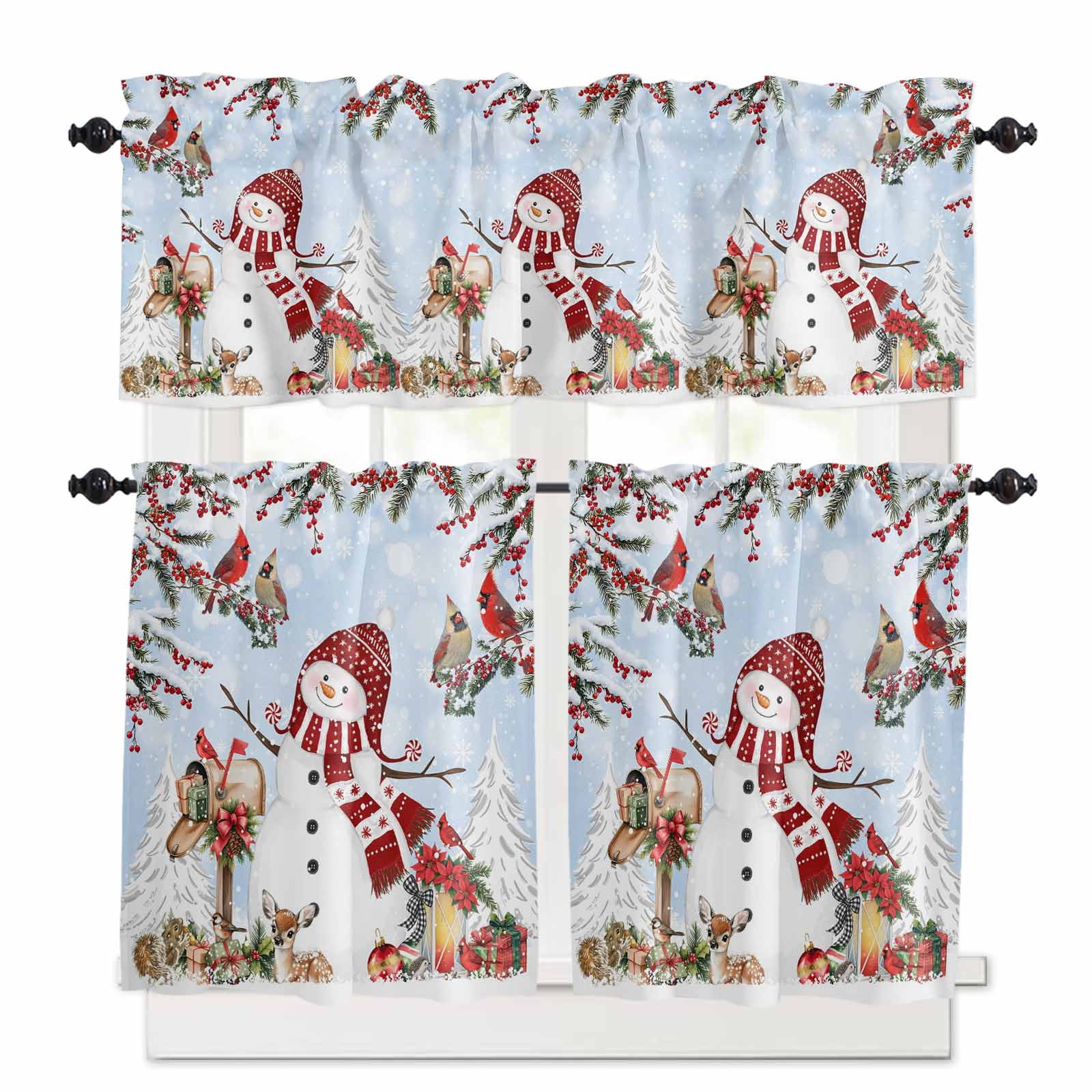 Snowmen Winter Waltz Quilted Curtains NCU0TH3773