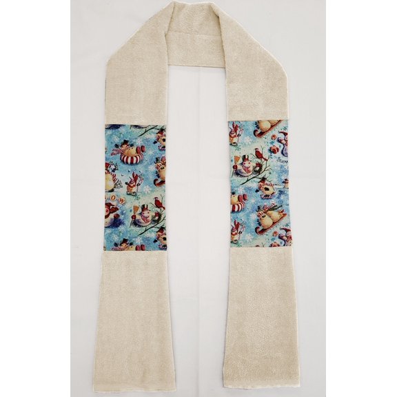 Christmas Snowman Kitchen Towel Boa / Scarf (Off White)