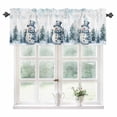 thumbnail image 1 of Christmas Snowman Kitchen Valances for Windows 42x12 Inch Kitchen Curtains Valances Rod Pocket Blue Snowflake Xmas Tree Bathroom Window Valances for Window Treatment Decor, 1 of 6